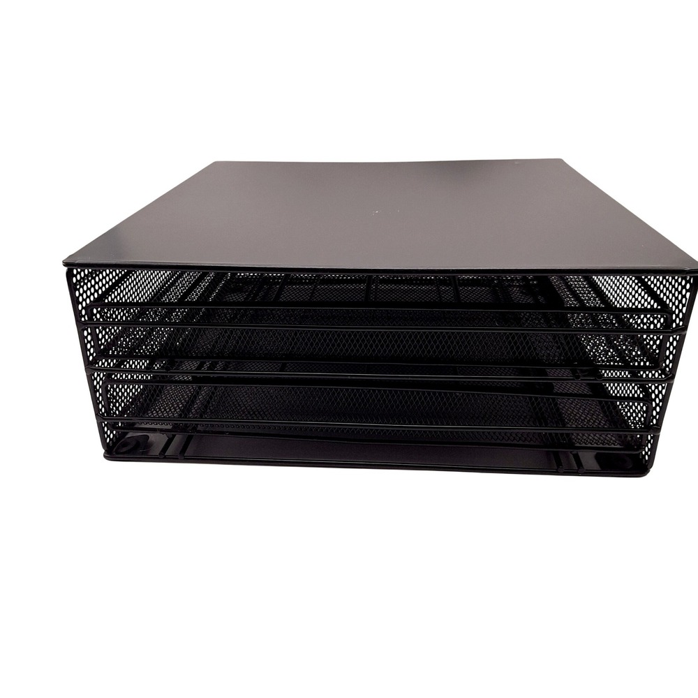 Mind Reader Black Metal Mesh 2 Tier Coffee Pod Organizer Double Drawer Storage